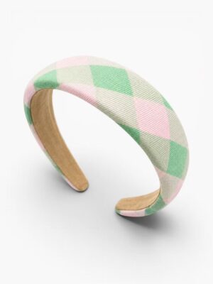 Pastel Plaid Headband – Pink & Mint
