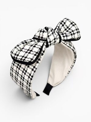 Statement Bow Headband – Ivory & Black