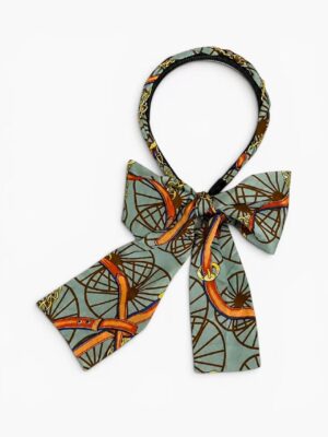 Gold Chain Scarf Headband – Mist Blue