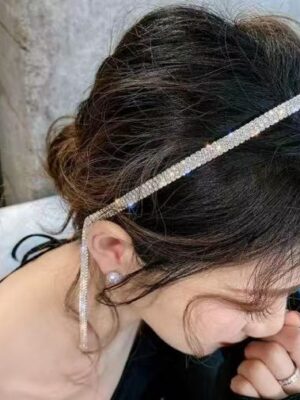 Crystal Cascade Headband – Silver