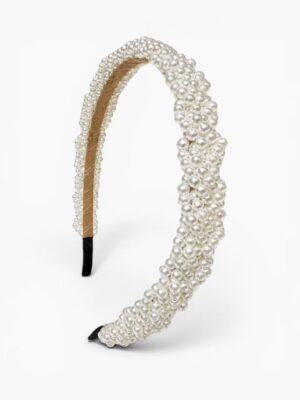 Pearl Grace Crown Headband – Ivory